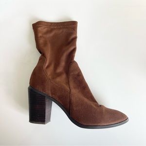 Forever 21 Brown Suede Bootie Heels